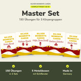 Silver Moments Cards Master Set mit den Deckblättern von Arme + Brust, Rücken + Bauch, Hüfte, Gesäß, Beine, Nacken + Schultern und Starke Knie