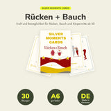 Silver Moments Cards Rücken + Bauch – Kartenset mit 30 Übungen für Kraft und Beweglichkeit in Rücken, Bauch und Körpermitte ab 50, Made in Germany