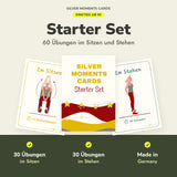 Silver Moments Cards Starter Set mit Deckblatt und je einer Karte im Sitzen und im Stehen