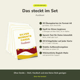 Lieferumfang Silver Moments Cards Ausdauer: 30 Übungskarten im Format A6, Anleitung mit Sprech-Test und Box