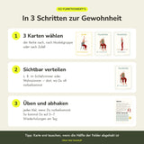So funktionieren die Silver Moments Cards Nacken + Schultern: 3 Karten wählen, im Alltag sichtbar verteilen, üben und abhaken