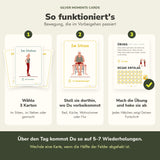 So funktionieren die Silver Moments Cards in drei Schritten: Karten wählen, aufstellen, üben und abhaken