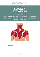 Titelseite des Nacken-Ratgebers mit Illustration der Nackenmuskulatur